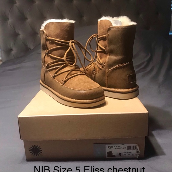 NIB size 5 Eliss Ugg boots in chestnut - Picture 1 of 5